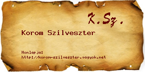 Korom Szilveszter névjegykártya